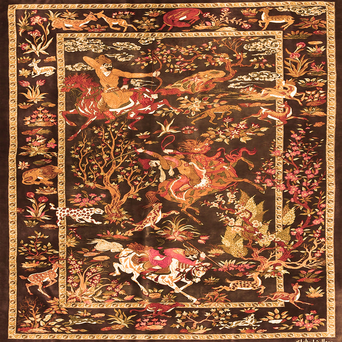 Serging Thickness of Persian Orange Traditional Rug, tr3162org