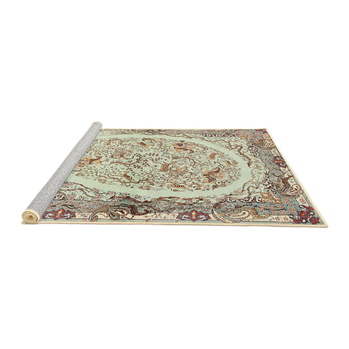 Sideview of Machine Washable Traditional Dark Almond Brown Rug, wshtr3163