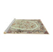 Sideview of Machine Washable Traditional Dark Almond Brown Rug, wshtr3163