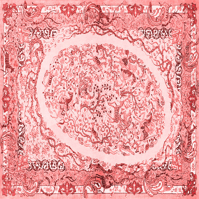 Machine Washable Persian Red Traditional Rug, wshtr3163red