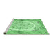 Sideview of Machine Washable Persian Emerald Green Traditional Area Rugs, wshtr3163emgrn