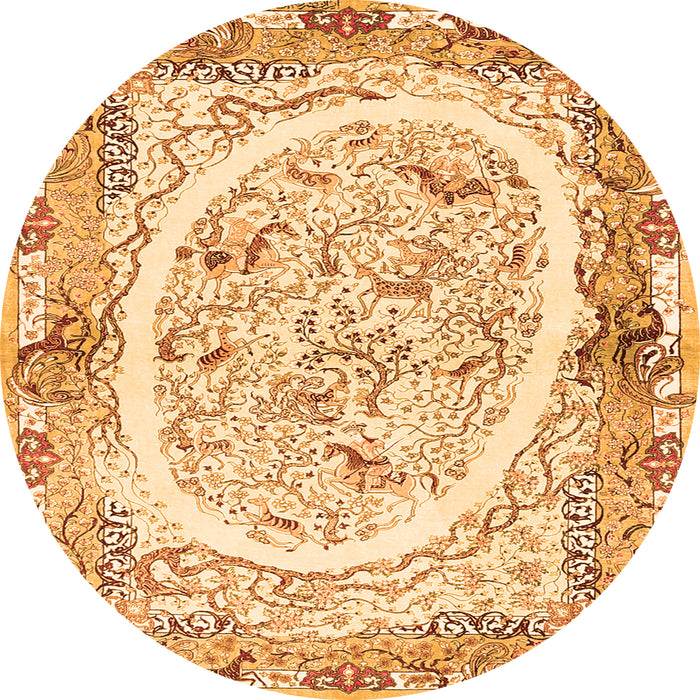 Machine Washable Persian Orange Traditional Area Rugs, wshtr3163org