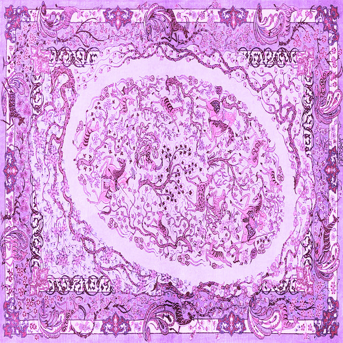 Square Persian Purple Traditional Rug, tr3163pur