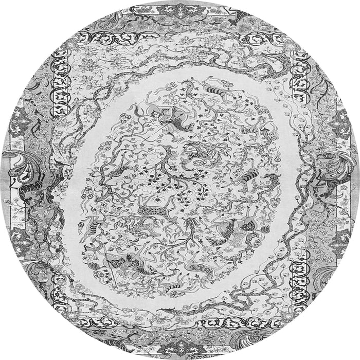 Machine Washable Persian Gray Traditional Rug, wshtr3163gry