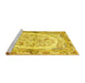 Sideview of Machine Washable Persian Yellow Traditional Rug, wshtr3163yw