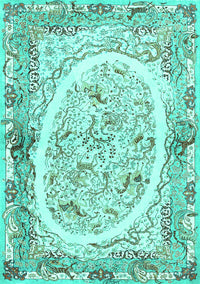 Persian Turquoise Traditional Rug, tr3163turq