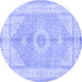 Round Medallion Blue Traditional Rug, tr3164blu