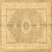 Square Medallion Brown Traditional Rug, tr3164brn