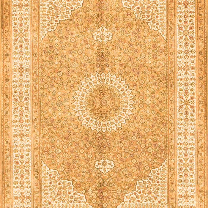 Serging Thickness of Machine Washable Medallion Orange Traditional Area Rugs, wshtr3164org