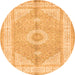 Square Medallion Orange Traditional Rug, tr3164org