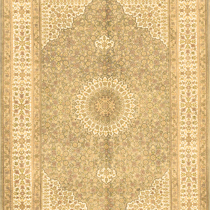 Machine Washable Medallion Brown Traditional Rug, wshtr3164brn