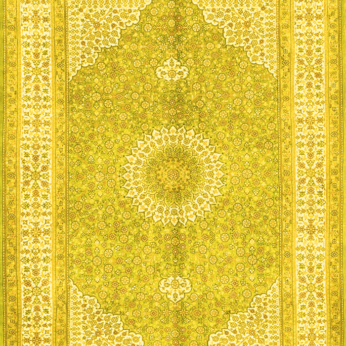 Medallion Yellow Traditional Rug, tr3164yw