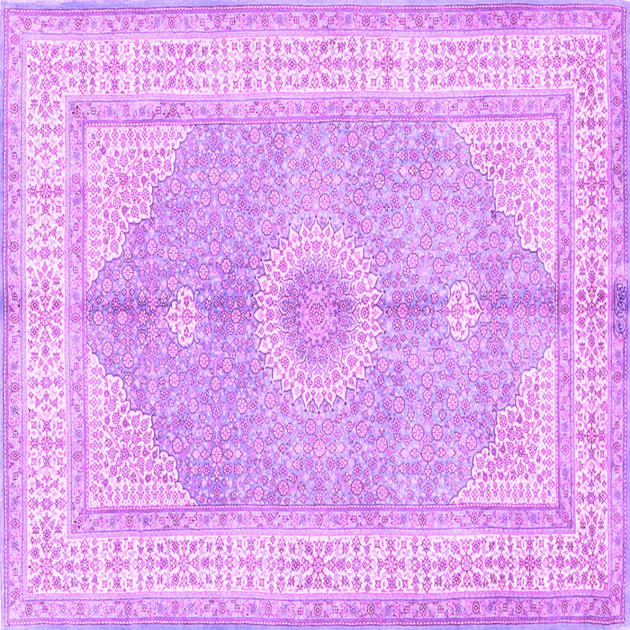 Square Medallion Purple Traditional Rug, tr3164pur