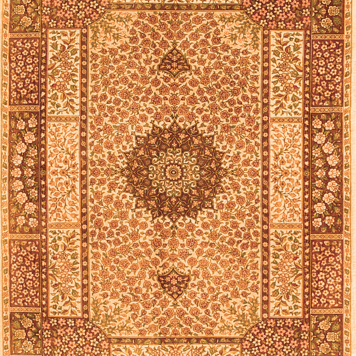 Serging Thickness of Machine Washable Persian Orange Traditional Area Rugs, wshtr3165org