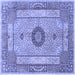 Square Persian Blue Traditional Rug, tr3165blu