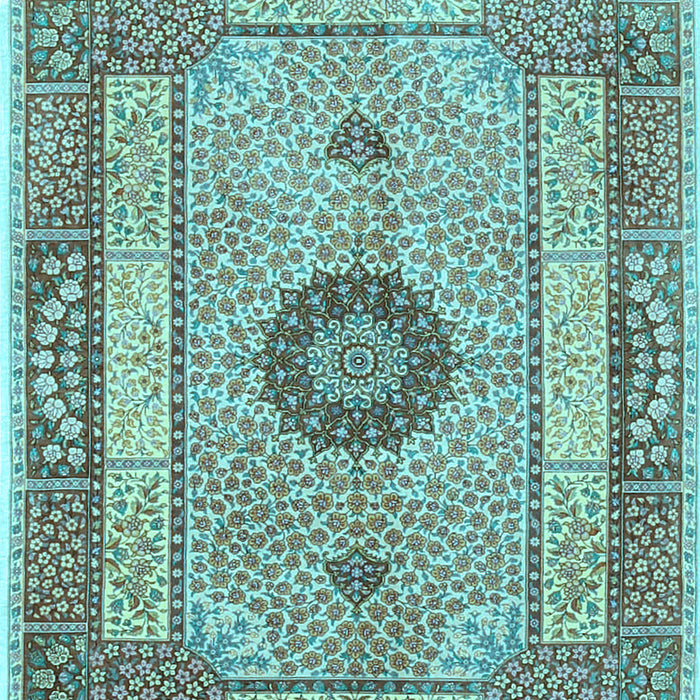 Machine Washable Persian Light Blue Traditional Rug, wshtr3165lblu
