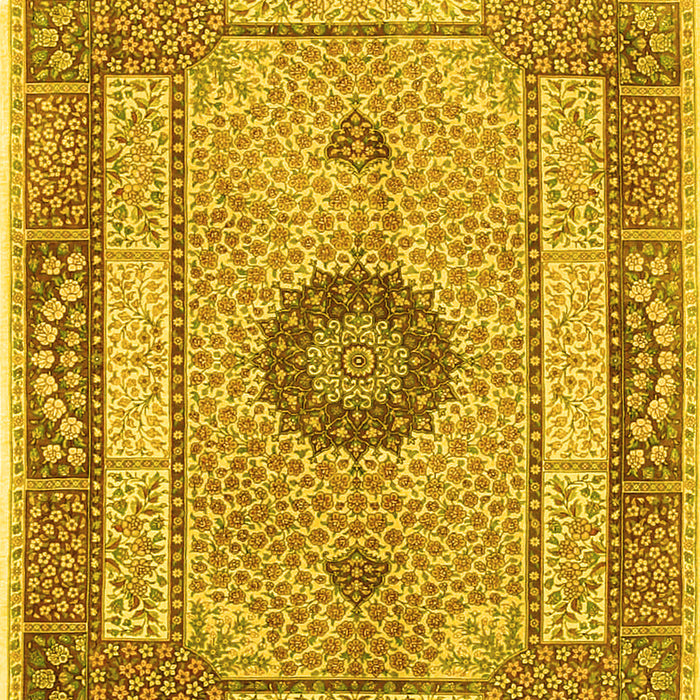 Machine Washable Persian Yellow Traditional Rug, wshtr3165yw