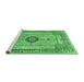 Sideview of Machine Washable Persian Emerald Green Traditional Area Rugs, wshtr3165emgrn