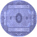 Round Persian Blue Traditional Rug, tr3165blu