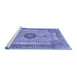 Sideview of Machine Washable Persian Blue Traditional Rug, wshtr3165blu