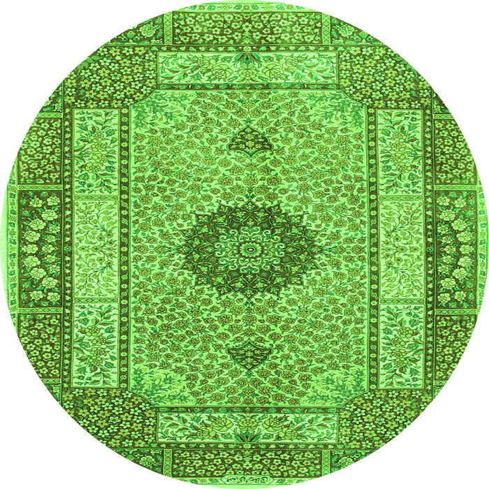 Square Persian Green Traditional Rug, tr3165grn