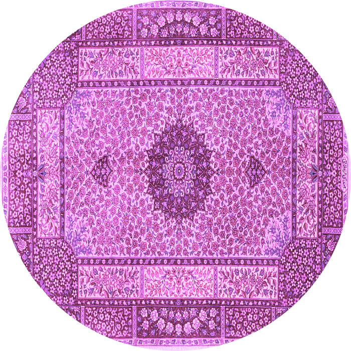 Round Persian Purple Traditional Rug, tr3165pur