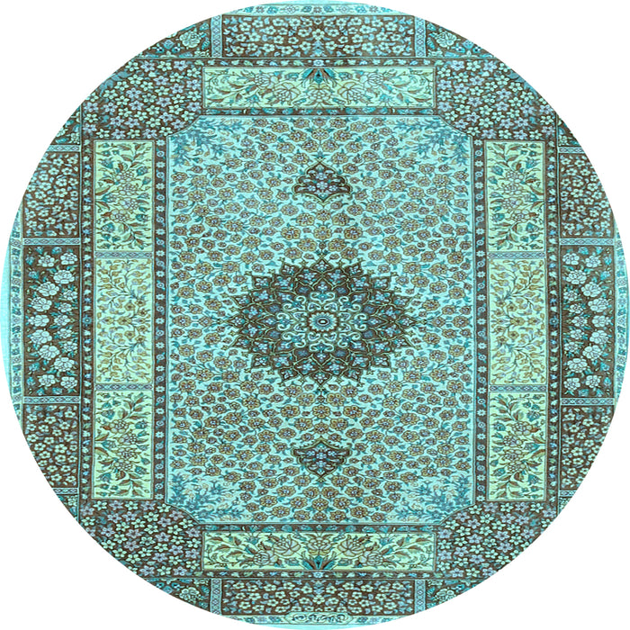Round Persian Light Blue Traditional Rug, tr3165lblu