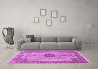 Machine Washable Persian Purple Traditional Rug, wshtr3165pur