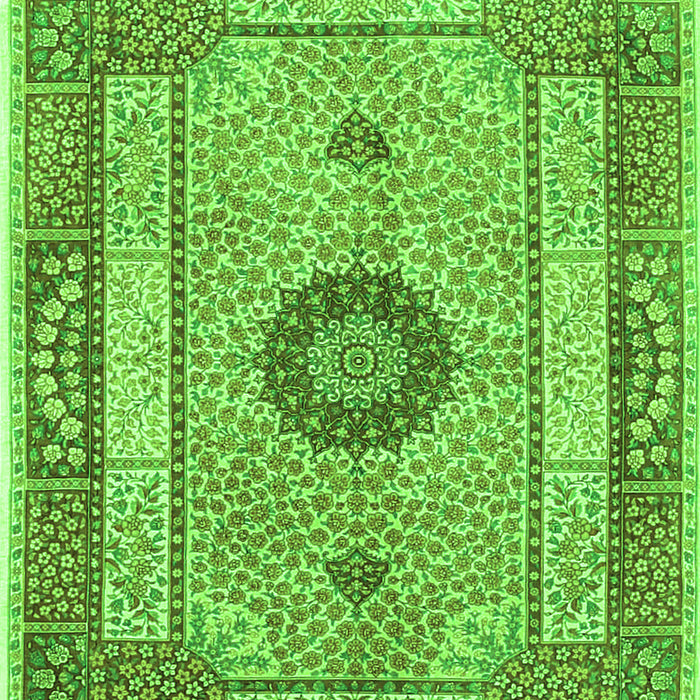 Serging Thickness of Machine Washable Persian Green Traditional Area Rugs, wshtr3165grn