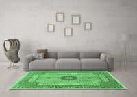 Machine Washable Persian Emerald Green Traditional Rug, wshtr3165emgrn