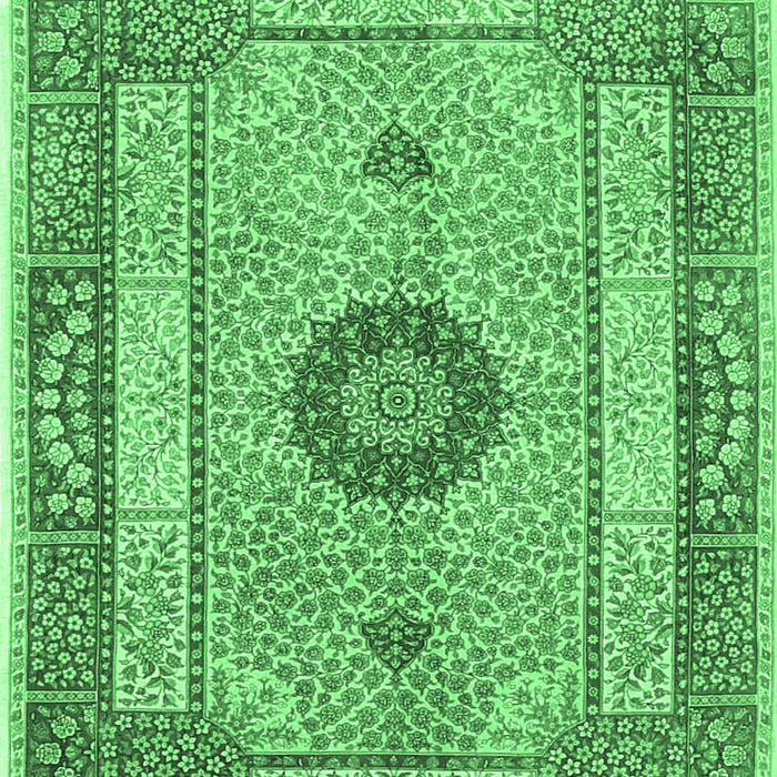 Machine Washable Persian Emerald Green Traditional Area Rugs, wshtr3165emgrn