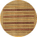 Round Persian Brown Traditional Rug, tr3166brn