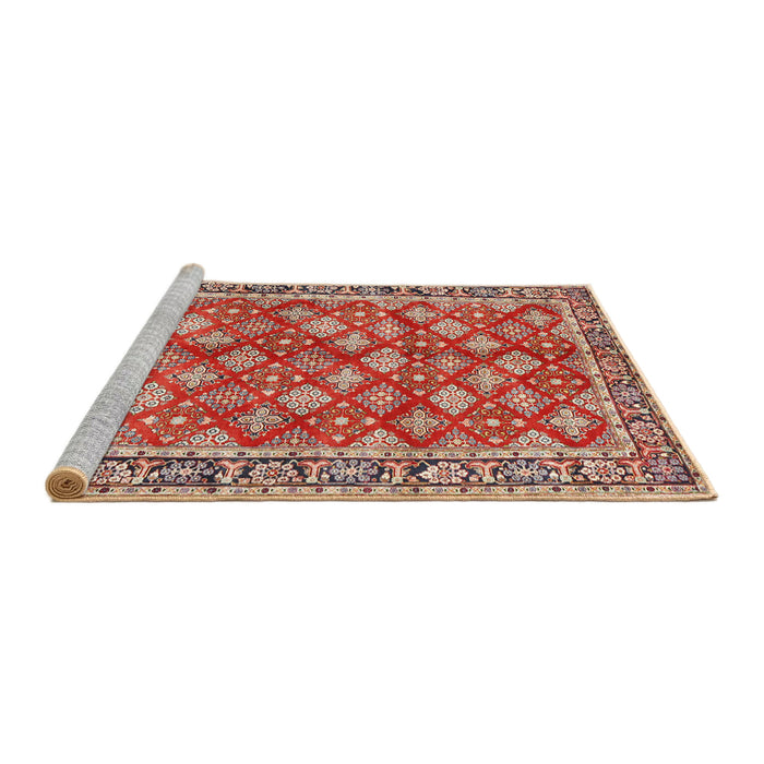 Sideview of Machine Washable Traditional Red Rug, wshtr3167