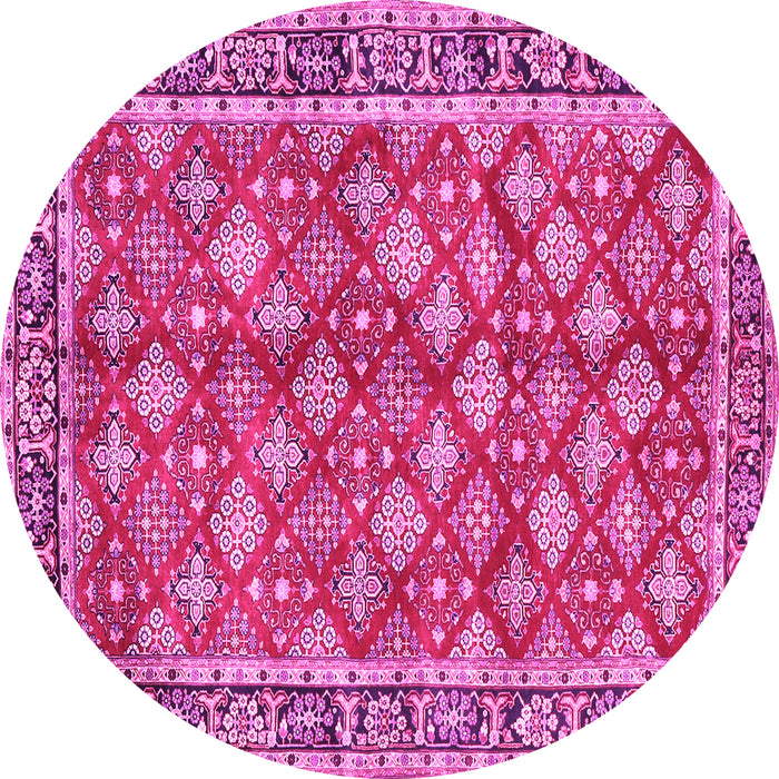 Round Persian Pink Traditional Rug, tr3167pnk