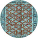 Round Persian Light Blue Traditional Rug, tr3167lblu