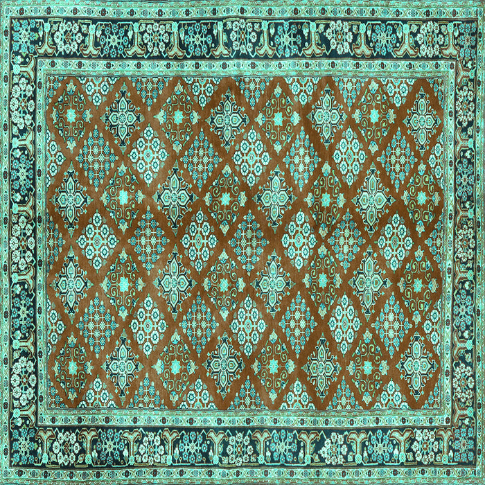 Square Persian Turquoise Traditional Rug, tr3167turq