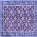Square Persian Blue Traditional Rug, tr3167blu