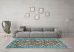 Machine Washable Persian Light Blue Traditional Rug in a Living Room, wshtr3167lblu