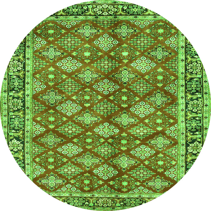 Machine Washable Persian Green Traditional Area Rugs, wshtr3167grn