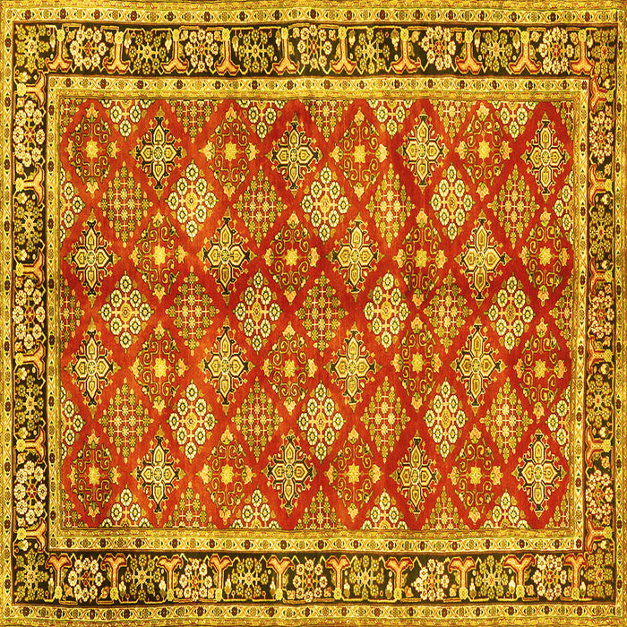 Square Persian Yellow Traditional Rug, tr3167yw