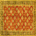 Square Persian Yellow Traditional Rug, tr3167yw