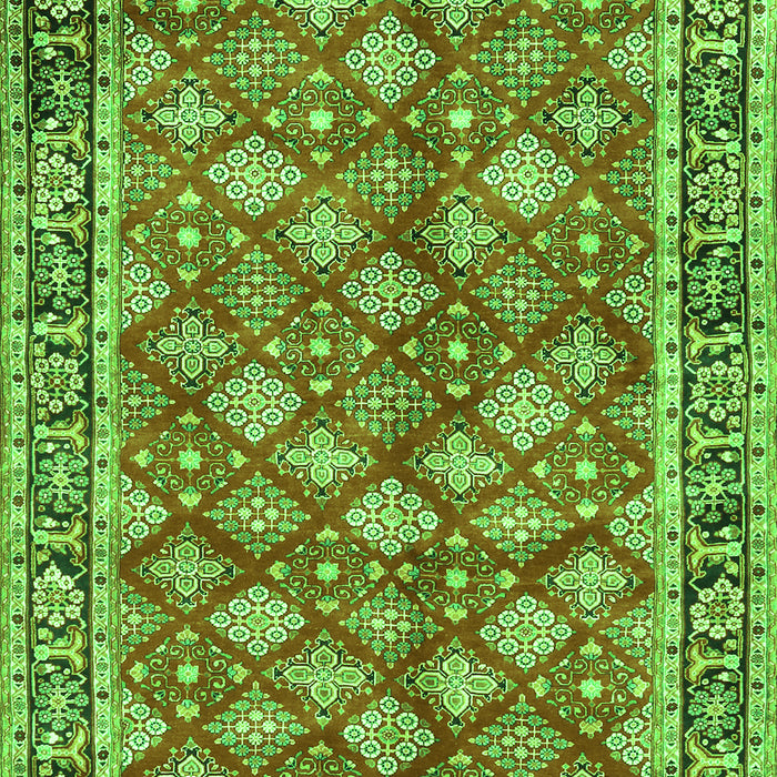 Serging Thickness of Machine Washable Persian Green Traditional Area Rugs, wshtr3167grn