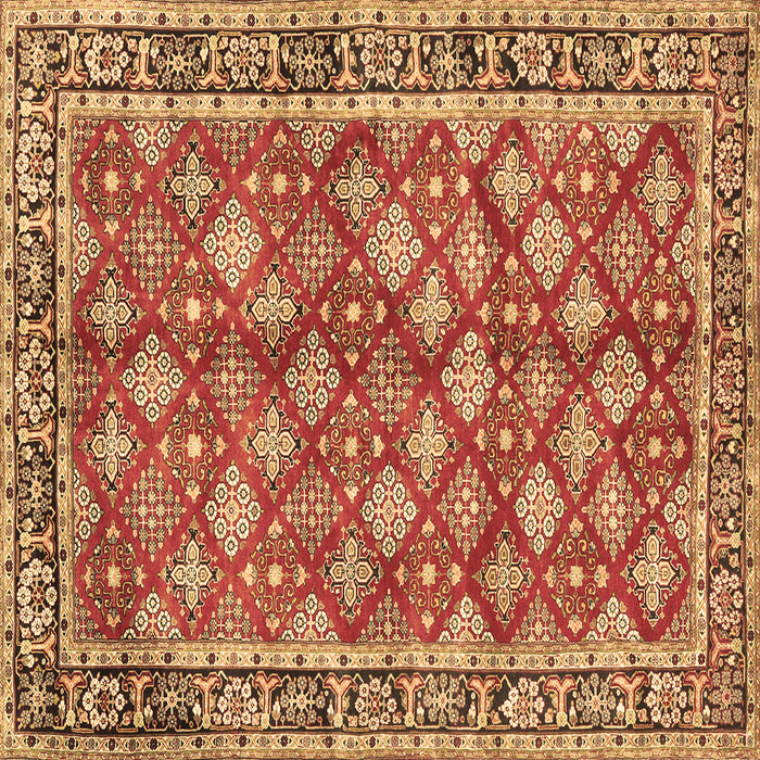 Square Persian Brown Traditional Rug, tr3167brn