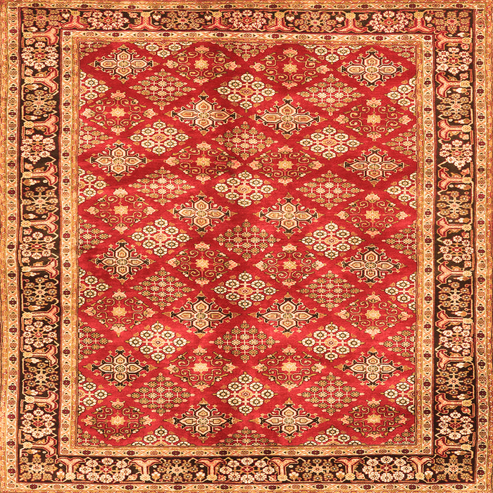 Serging Thickness of Persian Orange Traditional Rug, tr3167org