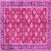 Square Persian Pink Traditional Rug, tr3167pnk