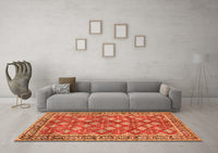 Machine Washable Persian Orange Traditional Rug, wshtr3167org