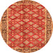 Square Persian Orange Traditional Rug, tr3167org