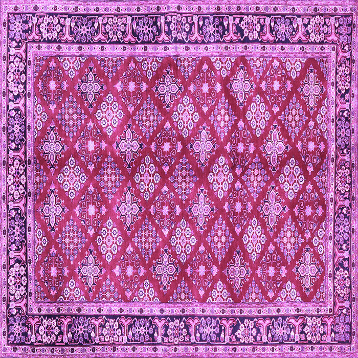 Square Machine Washable Persian Purple Traditional Area Rugs, wshtr3167pur