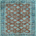 Square Persian Light Blue Traditional Rug, tr3167lblu