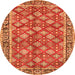 Machine Washable Persian Orange Traditional Area Rugs, wshtr3167org